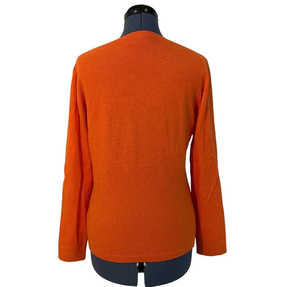 Claudia Nichole Cashmere Orange Cashmere Longsleeve Sweater Swiftie Cozy‎ L NEW - Picture 3 of 11